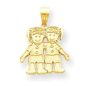  10k Solid Two Girls Charm Jewelry