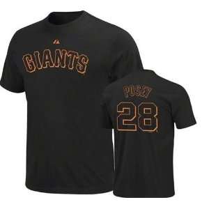 Buster Posey #28 San Francisco Giants Name and Number T Shirt (Black 