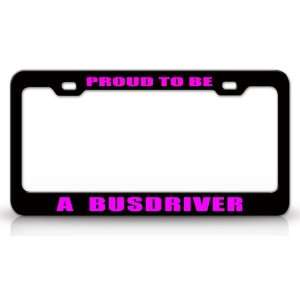   Career, High Quality STEEL /METAL Auto License Plate Frame, Black/Pink