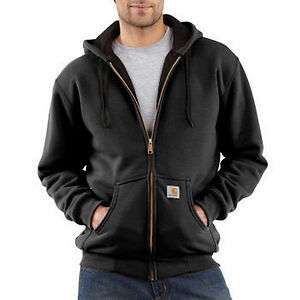 Carhartt Thermal Lined Hooded Zip Front Sweatshirt Navy Black Brown 
