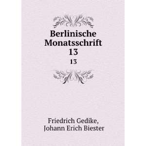   . 13 Johann Erich Biester Friedrich Gedike  Books