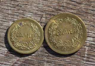 Pair Kaiser Koenig V Prussian Gambling gaming tokens 1888 counter 