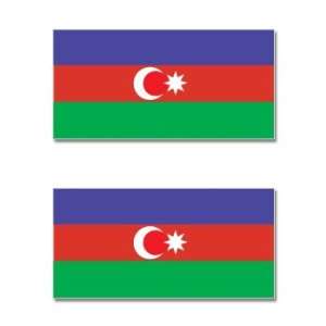 Azerbaijan Republic Country Flag   Sheet of 2   Window Bumper Stickers
