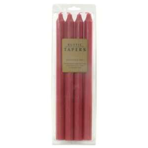  Dusty Rose Rustic Taper Candles   Unscented   4 pc Gift 
