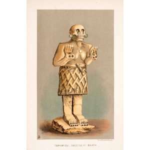  1883 Chromolithograph Goddess Death Teoyamiqui Aztec Lost 