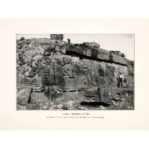  1914 Print Carvings Aztec Architecture Xochicalco Ruins 