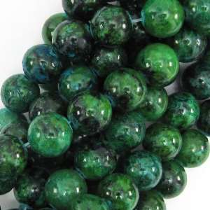  12mm blue azurite malachite round beads 16 strand