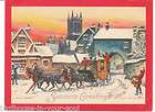 Vintage Christmas Card Horse Drawn Carriage Berdanier Potter Gate 