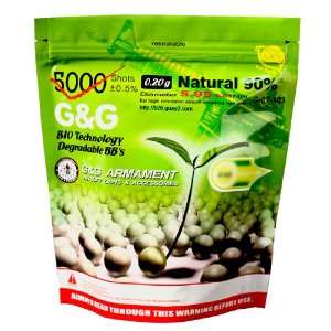  G&G Airsoft Biodegradeable BBs .20G White   1KG Bag 