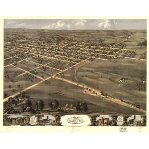  Historic Panoramic Map Birds eye view of the city of Palmyra 