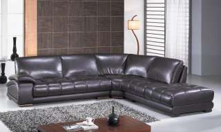 RICHMOND Italian Leather Living Room Sectional Sofa Espresso  