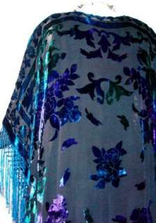 Silk Burnout Velvet Kimon Jacket Tye Dye Navy Multi Pls  