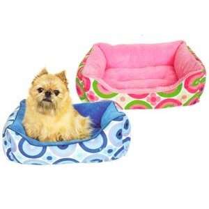  NY Dog Reversible 70s Mod Snuggle Pet Bed  Color BLUE 