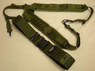   ARMY EQUIPMENT BELT WITH PADDED SUSPENDERS. *US Military Surplus* NEW