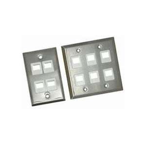  4 PORT SINGLE GANG FACE PLATE STAINLESS Electronics