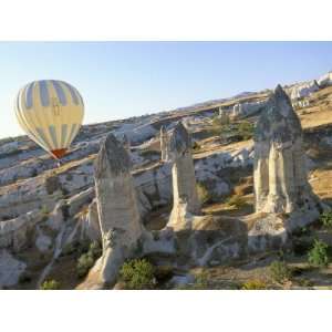 Hot Air Ballooning Over Rock Formations, Cappadocia, Anatolia, Turkey 