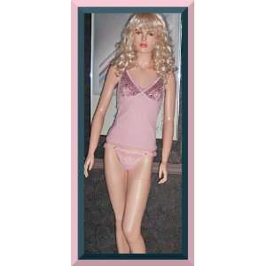   Secret Pink Nylon Embellished Babydoll Small 