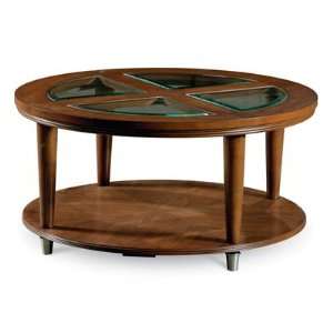  Lane Palmer Medium Brown Round Cocktail Table with Casters 
