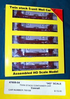 Conrail 795108 Twin Stack Container car A Line 47608 04 HO Scale [D30 