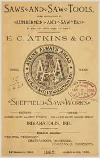 1871 Art of Saw Filing & E.C. Atkins Catalog on CD