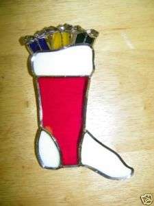 STAINED GLASS CHRISTMAS STOCKING ORNAMENT 5  