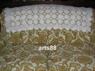 CROCHET Sofa Slip Cover 19 x 45 WHITE  