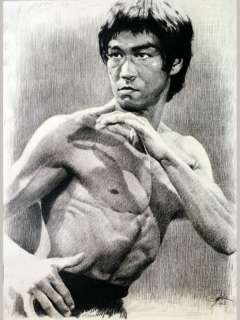 Bruce Lee Sketch Portrait Charcoal Pencil Drawing  