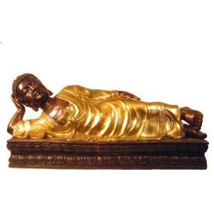  Tibetan Bronze Statue Large Dying Buddha 