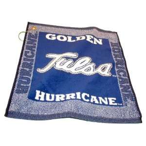  Tulsa Golden Hurricane Jacquard Woven Golf Towel Sports 