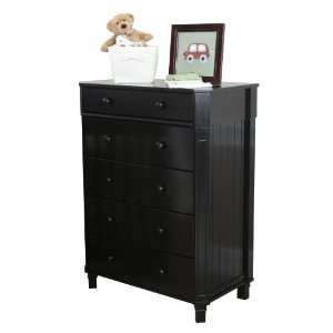  Carters Casual Collection Highboy 5 Drawer Dresser, Black 