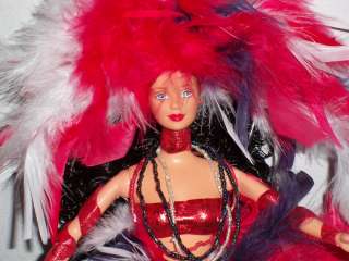   Navy and Blue Mardi Gras Las Vegas Showgirl Barbie Custom Artist Doll