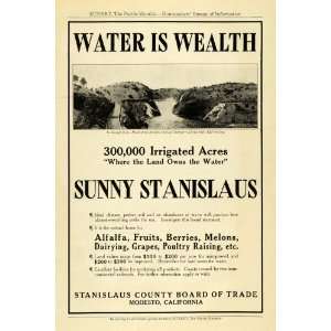  1912 Ad Stanislaus County Modesto California Farm Realty 