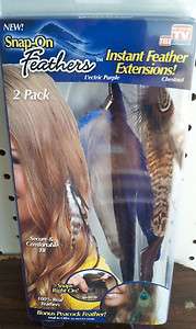 INSTANT FEATHER EXTENSIONS, SNAP ON   AS SEEN ON TV  1  