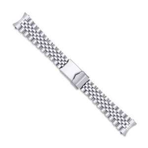   18 22mm Silver tone Jubilee style w/Deploy Solid Watch Band Jewelry