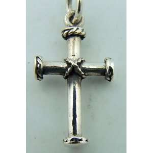  Petite Sterling Silver Nail of Jesus Cross Womens Medal Jewelry