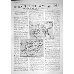  1925 THANET MAP ROMAN TIMES TOWER BRISTOL UNIVERSITY 