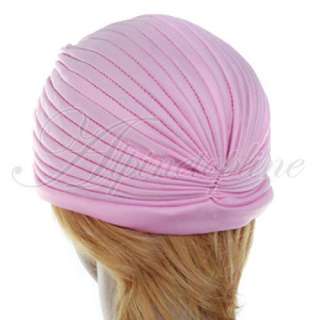 Turban Head Wrap Band Chemo Bandana Hejap Pleated Cap  