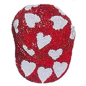  Valentine Red & White Hearts Sequin Cap Toys & Games