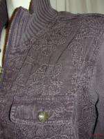 BFS02~DENIM & CO. Plum Purple Stitch Design Long Sleeve Zip Jacket 