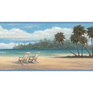  Beach Chairs Tropical Wallpaper Border