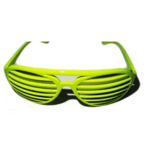  Full Shutter Shades Sunglasses with Lenses   Neon Green 