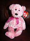 NWT 2002 Ty Beanie Babies 10 Years Smitten the Pink and White Bear 