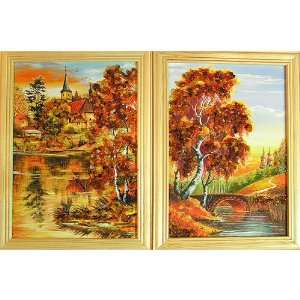  Beautiful Paintings with Genuine Baltic Amber Gems