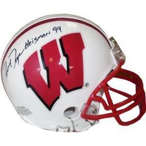  Ron Dayne signed Wisconsin Badgers Replica Mini Helmet Heisman 