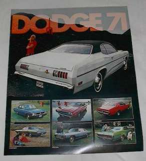 NOS OEM 1971 Dodge New Car Sales Brochure Demon Plum Crazy Challenger 