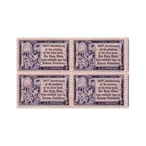  Gutenberg Set of 4 X 3 Cent Us Postage Stamps Scot #1014a 