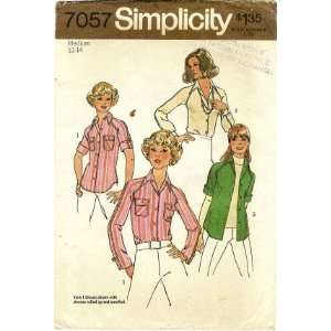 Simplicity 7057 Sewing Pattern Misses Shirts Size 12   14 