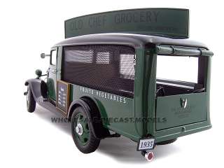   scale diecast model of 1935 chevy canopy truck by unique replicas has