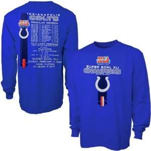 Indianapolis Colts Royal Blue Super Bowl XLI Champions Schedule Long 