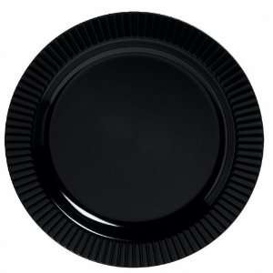   By Amscan Black Premium Plastic Banquet Dinner Plates 